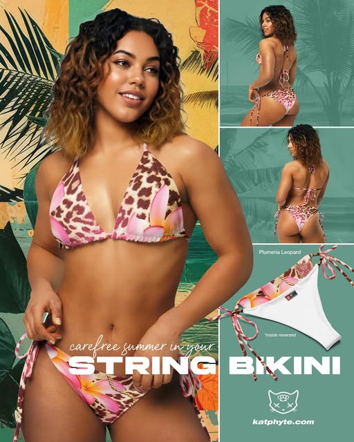 Plumeria Leopard String Bikini