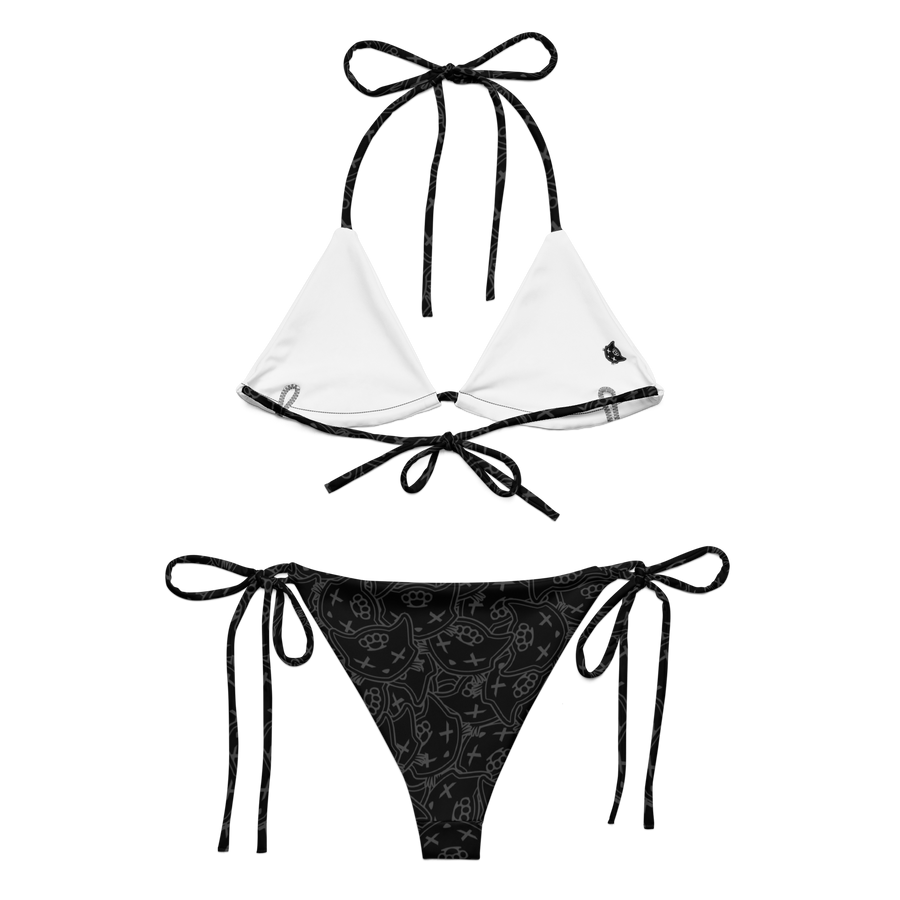 Monogram Black Eco String Bikini