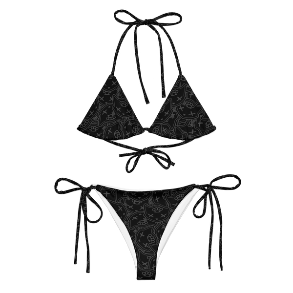 Monogram Black Eco String Bikini