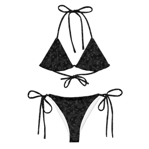 Monogram Black Eco String Bikini