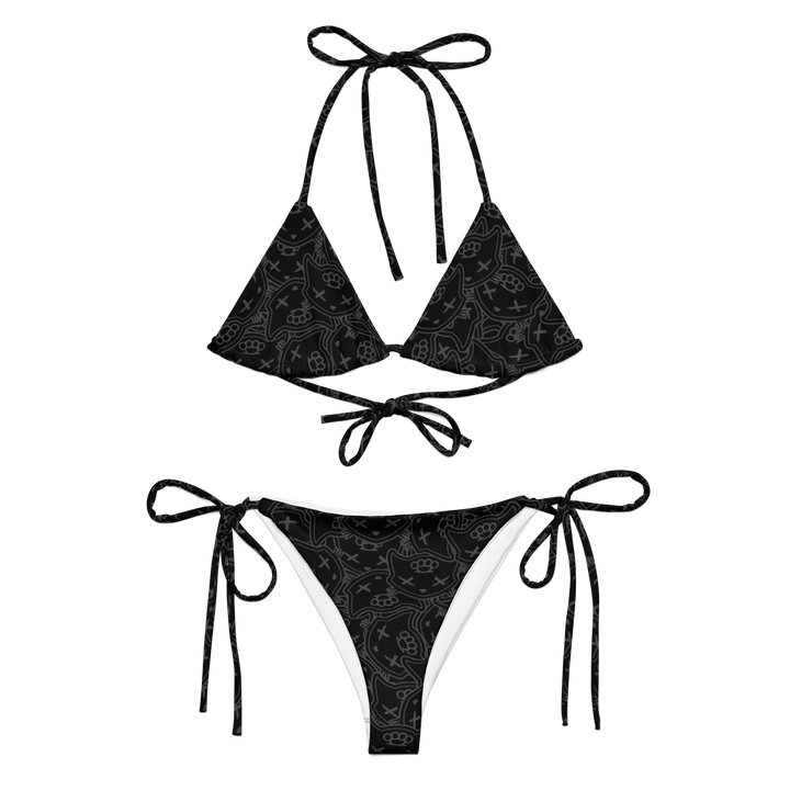 Monogram Black Eco String Bikini