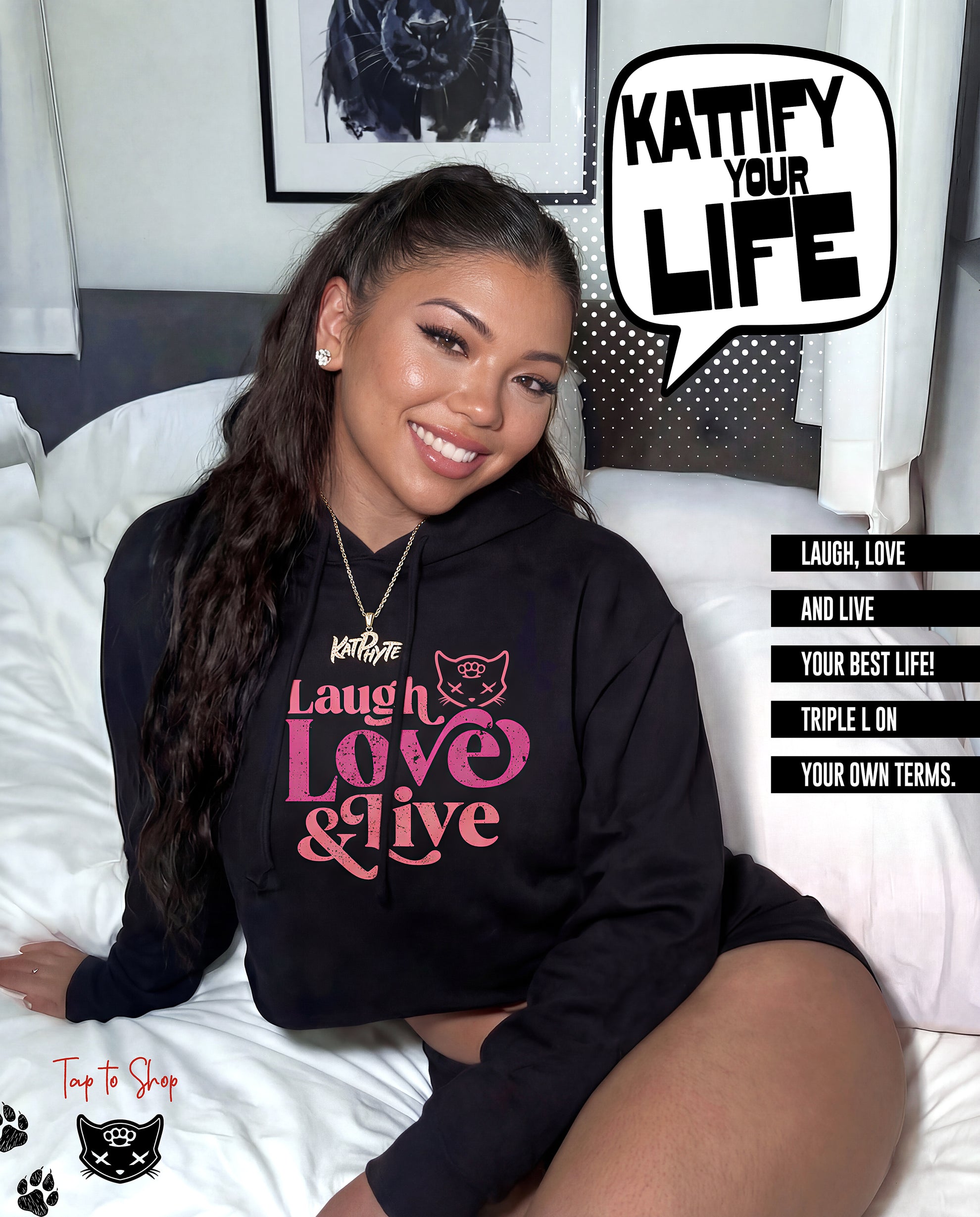 Laugh Love & Live Crop Hoodie